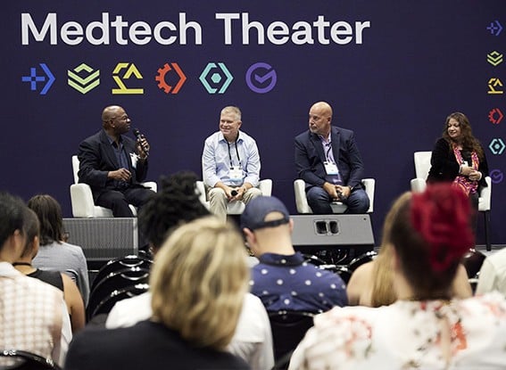 Panel speakers discussing at Medtech Theater